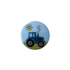 Kunststoffknopf 15mm Öse Traktor blau