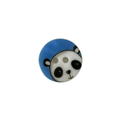Polyesterknopf 15mm 2 Loch Panda blau