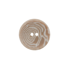 Steinnuss, Polyesterknopf 20mm 2 Loch marmoriert beige