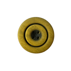 Kunststoffknopf 23mm 4 Loch gelbgrüne, graue Kreise