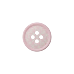 Polyesterknopf 12mm 4 Loch abstrakt rosa