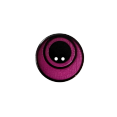 Polyesterknopf 12mm 2 Loch violett, schwarze Kreise
