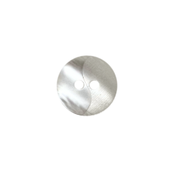 Kunststoffknopf 12mm 2 Loch glänzend weiß