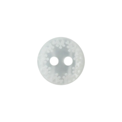 Polyesterknopf 11mm 2 Loch weiß Punkte