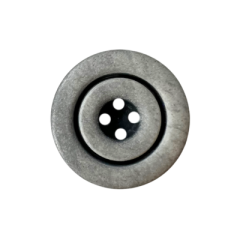 Kunststoffknopf 23mm 4 Loch schwarze, graue Kreise