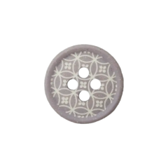Polyesterknopf 12mm 4 Loch abstrakt hellgrau, weiß