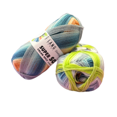 SUPER SOXX 4-FACH/4-PLY - grün/grau/aqua (Fb. 0508)