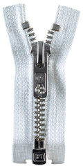 Reißverschluss weiß (fb.09) - silber 40cm - teilbar