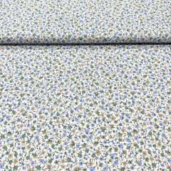 Baumwollstoff Renforcé Mille Fleurs - Blüten - blau/weiß/grün