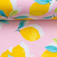 105cm Reststück - Sun and Lemon Rosa Zitronen