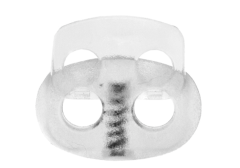 Kordelstopper 2-loch KST 18mm oval transparent