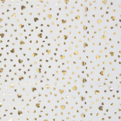 Twinkle Tüll - Herzen in Gold auf weiß