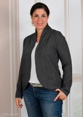 Serge, Jacquard Jersey - diagonale Streifen dunkelblau