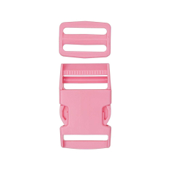Steckverschluss mit Schnalle 25mm rosa - Kunststoff