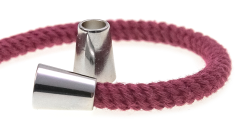 Kordelenden klein konisch silber 6 mm (2 Stück)