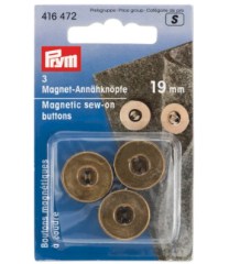 Magnet-Annähknopf in altmessing -19 mm