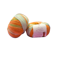 Laines du Nord- Summer Sock (Fb.107-hellblau/orange/grün)