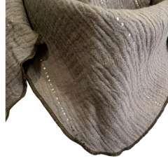 Musselindreieckstuch in olive mit Glitzer