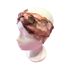 Knotenstirnband rosa mamoriert mit Wabenstruktur - Gr. 1
