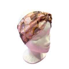 Knotenstirnband rosa mamoriert mit Wabenstruktur - Gr. 1
