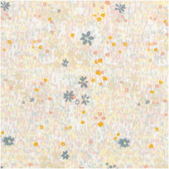 60cm Zuschnitt - Baumwolle Nature Blumenwiese Grau Metallic