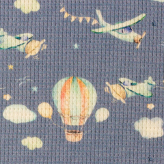 60cm Zuschnitt - Waffelstrick Waffeljersey Maja Durch die Lüfte