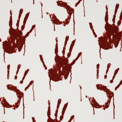 Baumwolle - rote Hände auf weiß - Halloween