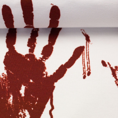 Baumwolle - rote Hände auf weiß - Halloween