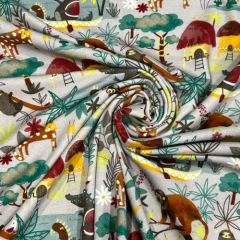 Baumwolljersey welcome in the jungle -grau