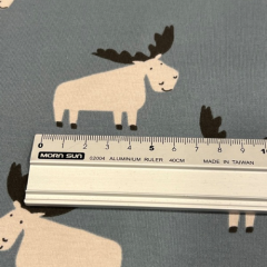 Baumwolljersey Elche auf jeansblau