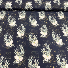 90cm Teilstück - Fräulein von Julie - French Terry - abstrakt / floral
