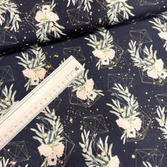 90cm Teilstück - Fräulein von Julie - French Terry - abstrakt / floral