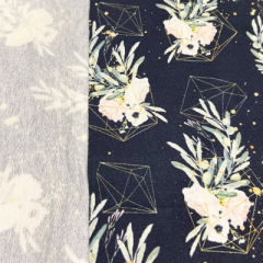 90cm Teilstück - Fräulein von Julie - French Terry - abstrakt / floral