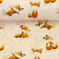 SWAFING • Baumwolljersey •  Füchse, beige - Lathi