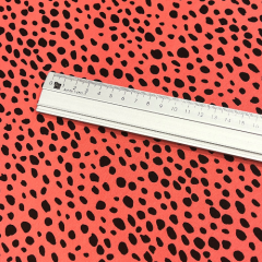 1,3m Zuschnitt - Hanabi • French Terry - rain of Dots - koralle