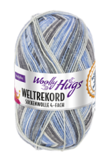 Woolly Hugs Weltrekord Sockenwolle Fb. 06 - anthrazit/blau/grau