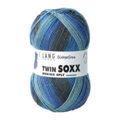 Sockenwolle TWIN SOXX 4-FACH Merino in Blau (Fb. 555) - BiotopeSoxx