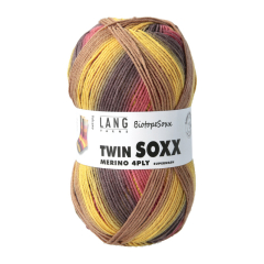 Sockenwolle TWIN SOXX 4-FACH Merino in orange/rot (Fb. 556) - BiotopeSoxx