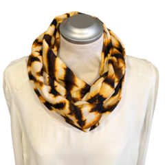 Viskose Loopschal animal print braun – leichter Sommerschal für Damen