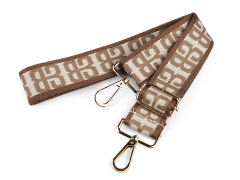 Taschengurt mit Karabinern, Breite 3,8 cm -  beige mit goldenen Karabiner