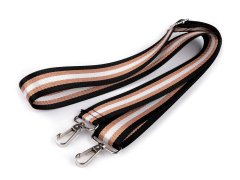 Taschengurt mit Karabinern, Breite 3,8 cm -  schwarz/gold mit silbernen Karabiner