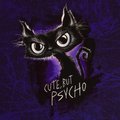 French Terry Cheeky Animals 2.0 – „Cute, but Psycho“ Panel