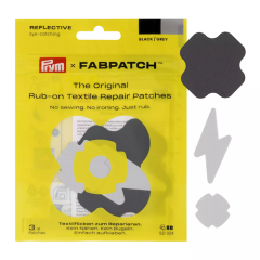 Rub-on Patch REFLECTIVE schwarz/grau – reflektierende Reparaturflicken