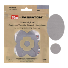 Rub-on Patch MERINO hellgrau – Reparaturflicken für Strick und Wolle