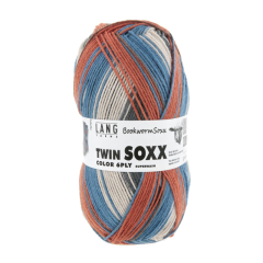 Twin SOXX 6-FACH - blau/navy/orange - Lang Yarns Sockenwolle